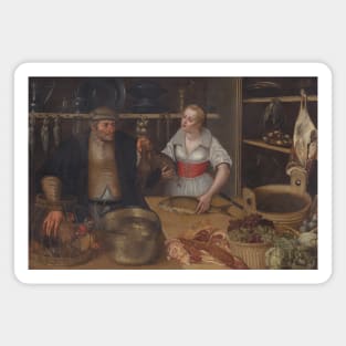 Poultry Seller (Market Scene) by Lucas van Valckenborch Magnet